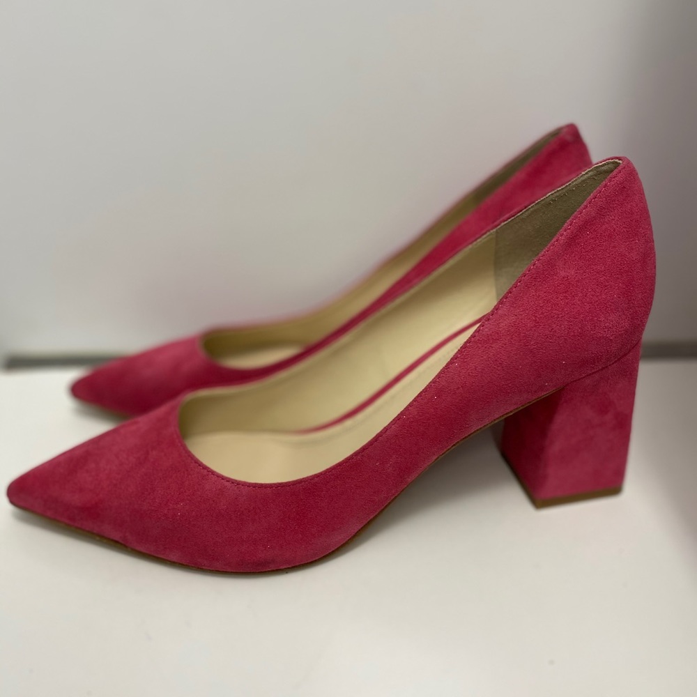 Vintage Marc Fisher Hot Pink Suede Chunky Heel 8.5